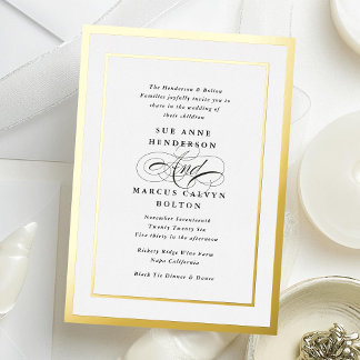 Invitation En Aluminium Cadre de mariage élégant en calligraphie formelle