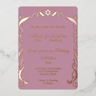 Invitation En Aluminium Cadre de mariage Jewish Swirl