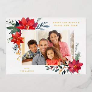 Invitation En Aluminium Cadre de Poinsettia F Photo Vacances