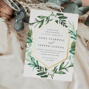 Invitation En Aluminium Cadre de serre   Aquarelle Botanique