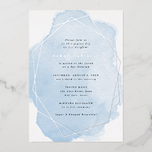 Invitation En Aluminium Cadre en feuille d'argent véritable - Bat Mitzvah