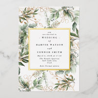 Cadre en feuille d'or blanc | Eucalyptus botanique