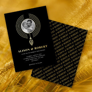 Invitation En Aluminium Cadre inspiré de bijoux, mariage de feuille et de