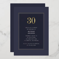 Cadre minimal élégant or foncé pour 30e anniversai