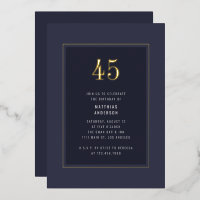 Cadre minimal élégant or foncé pour 45e anniversai