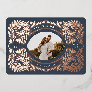 Invitation En Aluminium Cadre Photo de Mise en Garde Embellie Royale Navy