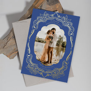 Invitation En Aluminium Cadre photo vert orné