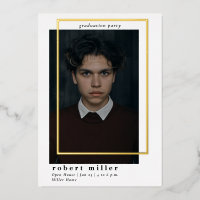 Cadre simple Moderne Grad Gold Photo Graduation