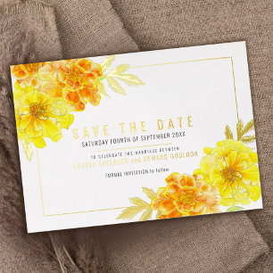 Invitation En Aluminium Calendrier de sauvegarde aquarelle jaune doré de s