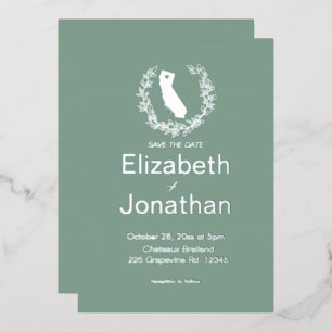 Invitation En Aluminium Californie Silhouette Simple Destination Mariage