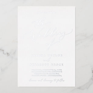 Invitation En Aluminium Calligraphie délicate en feuille d'argent pour le