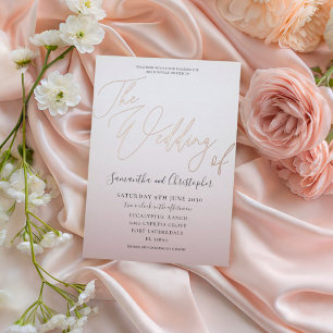 Invitation En Aluminium Calligraphie élégante rose gold  Le mariage de  fe