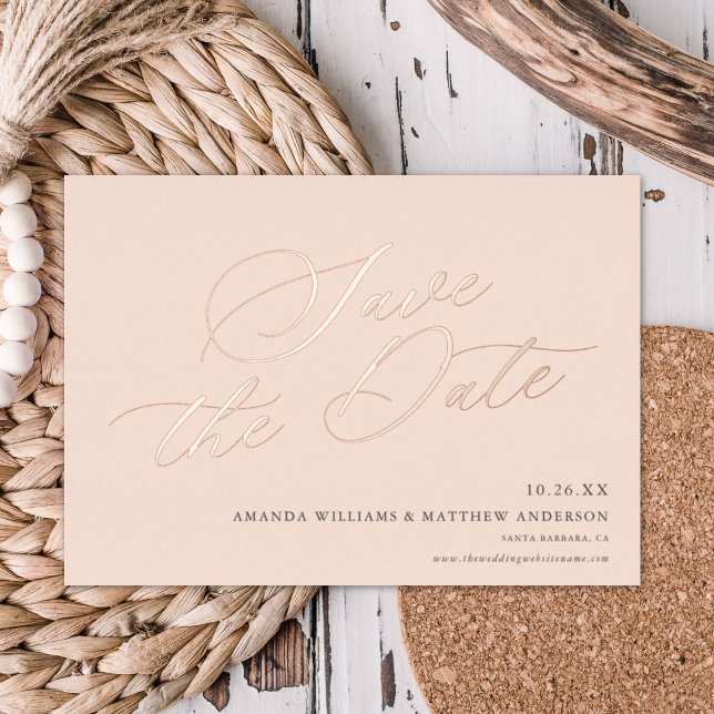 Invitation En Aluminium Calligraphie gracieuse Non Photo Enregistrer La Da (Créateur téléchargé)