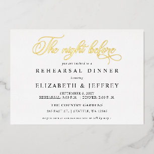 Invitation En Aluminium Calligraphie La Nuit Avant Le Dîner De La Répétiti
