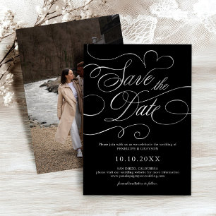 Invitation En Aluminium Calligraphie moderne intemporelle Argent Faire-par