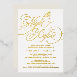 Invitation En Aluminium Calligraphie moderne or intemporel La veille