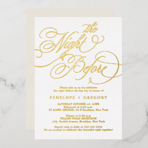 Invitation En Aluminium Calligraphie moderne or intemporel La veille au so