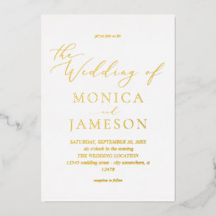 Invitation En Aluminium Calligraphie moderne V2 Mariage