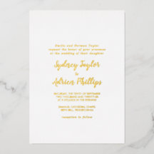 Calligraphie simple dos en or mariage formel or