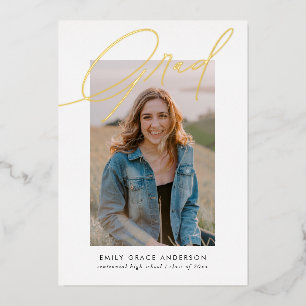 Invitation En Aluminium Calligraphie simple et tendance Trois diplômes pho