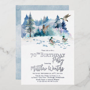 Invitation En Aluminium Canards Forêt forestière Nature 70e fête d'anniver