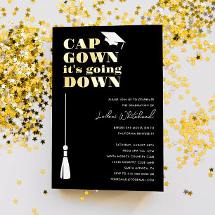 Invitation En Aluminium Cap Gown ça va chauffer Fête de fin d'études Blanc
