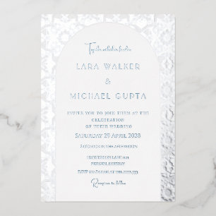 Invitation En Aluminium Carreau géométrique italien (rétro-pointillé)