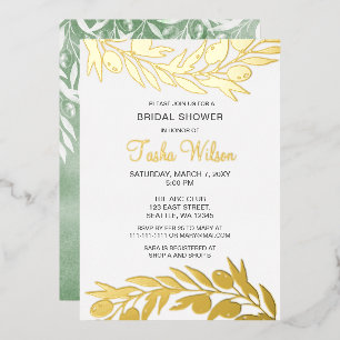 Invitation En Aluminium Carton d'invitation de douche de mariée botanique