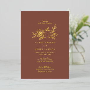 Invitation En Aluminium Carton d'invitation de mariage Citrouille Terracot