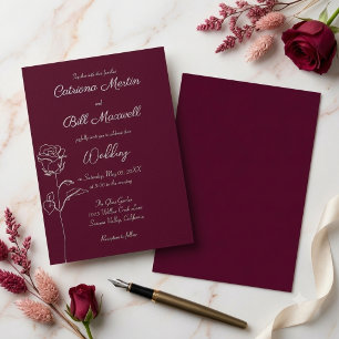 Invitation En Aluminium Carton d'invitation de mariage classique en plum v