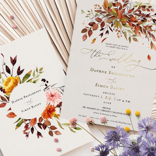 Invitation En Aluminium Carton d'invitation de mariage en feuille d'or Aut