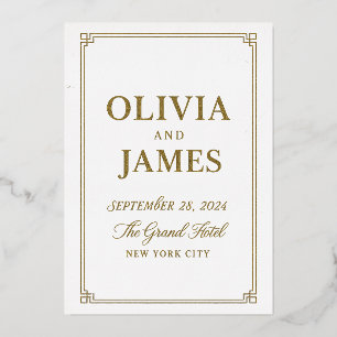 Invitation En Aluminium Carton d'invitation de mariage en feuille d'or – M
