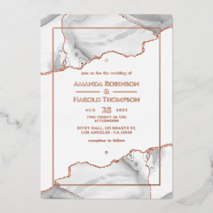 Invitation En Aluminium Carton d'invitation de mariage en feuille d'or ros