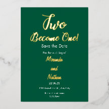 Carton d'invitation de mariage en feuille dorée Ve