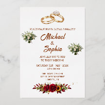 Carton d'invitation de mariage floral élégant avec