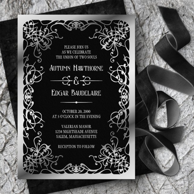 Invitation En Aluminium Carton d'invitation de mariage gothique victorien  (Créateur téléchargé)