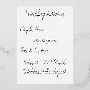 Invitation En Aluminium Carton d'invitation de mariage pour couples sous u