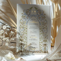 Carton d'invitation de mariage royal floral victor