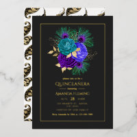Carton d'invitation en aluminium Mardi Gras Quince