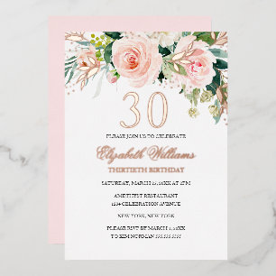 Invitation En Aluminium Carton d'invitation rose gold rose 30ème anniversa