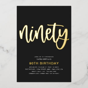 Invitation En Aluminium Cartons d'invitation 90e anniversaire en feuille d