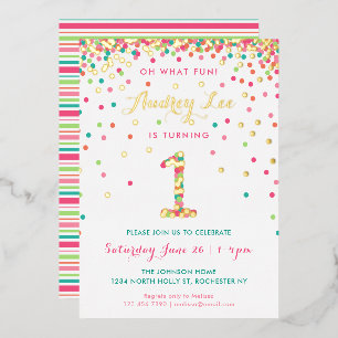Invitation En Aluminium Cartons d'invitation pour 1er anniversaire en véri