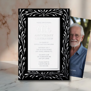 Invitation En Aluminium Cartons d'invitation pour 60 ans de mariage Noir