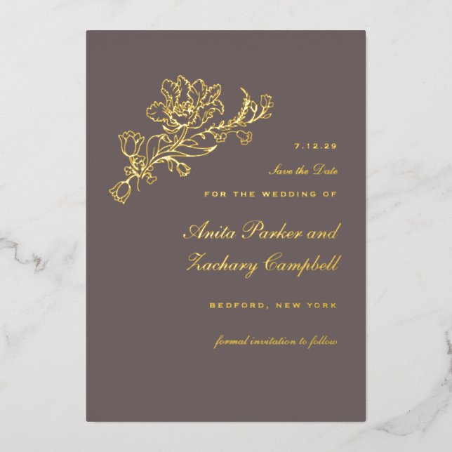 Invitation En Aluminium Cascade de Chocolat Tulipe (Recto)