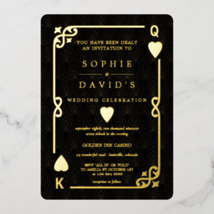 Invitation En Aluminium Casino glamour Las Vegas Poker Mariage Real