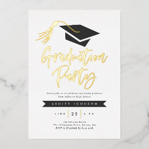 Invitation En Aluminium Casquette et Tassel Graduation Party