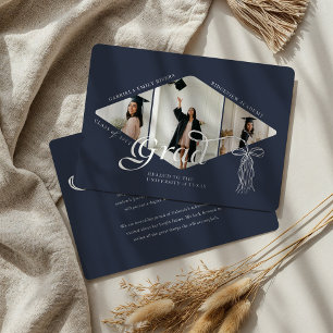 Invitation En Aluminium Casquette Grad Bow & Tassel Photo Collage Faire-pa