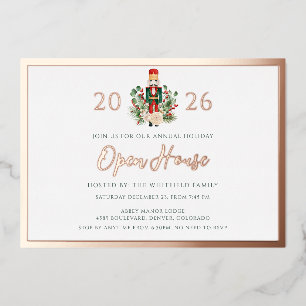 Invitation En Aluminium Casse-Noisette de Noël Maison Ouverte Fête Rose Go