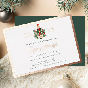 Invitation En Aluminium Casse-Noisette de Noël Maison Ouverte Fête Rose Go
