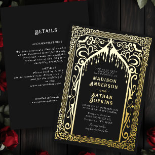 Invitation En Aluminium Cathédrale gothique Vampire Mariage All-In-One